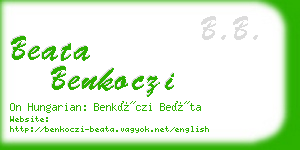 beata benkoczi business card